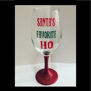 Christmas wine glass